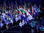 File photo - The flags of participating nations are marched into Carrara Stadium for the closing ceremony of the 2018 Commonwealth Games on the Gold Coast, Australia, April 15, 2018. The Australian state government of Victoria says, Wednesday, Feb. 16, 2022, it has entered into 