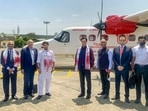 Alliance Air's 17 seater Made-in-India Dornier 228 aircraft deployed for its first commercial flight on the Dibrugarh-Pasighat route on Tuesday with Union ministers Jyotiraditya Scindia and Kiren Rijiju on board. (PTI) Alliance Air's 17 seater Made-in-India Dornier 228 aircraft deployed for its first commercial flight on the Dibrugarh-Pasighat route on Tuesday with Union ministers Jyotiraditya Scindia and Kiren Rijiju on board. (PTI)