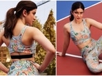 Shanaya Kapoor turned muse for designer Ritu Kumar's activewear collection for her clothing line Label by Ritu Kumar. Shanya posed on a basketball court with a basket as her prop.(Instagram/@shanayakapoor02)