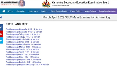 Karnataka SSLC answer key 2022 out (sslc.karnataka.gov.in)