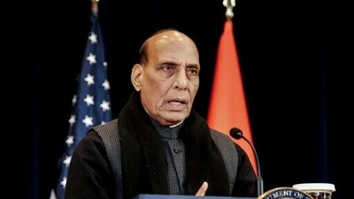 Defense Minister Rajnath Singh. (AP) Defense Minister Rajnath Singh. (AP)