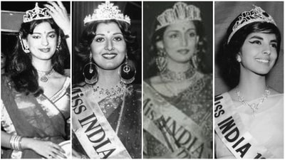 Miss India winners: Juhi Chawla, Sangeeta Bijlani, Swaroop Sampat and Yasmin Daji.