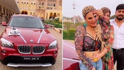Rakhi Sawant got a BMW from her friends. Rakhi Sawant got a BMW from her friends. 
