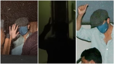 Ranbir Kapoor flashed the thumbs up and victory sign at the paparazzi.