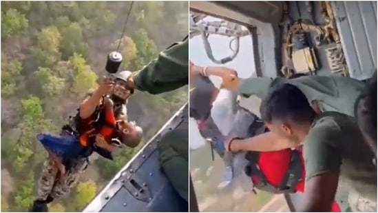 IAF recommenced rescue operations at Deoghar ropeway early morning today. IAF recommenced rescue operations at Deoghar ropeway early morning today.