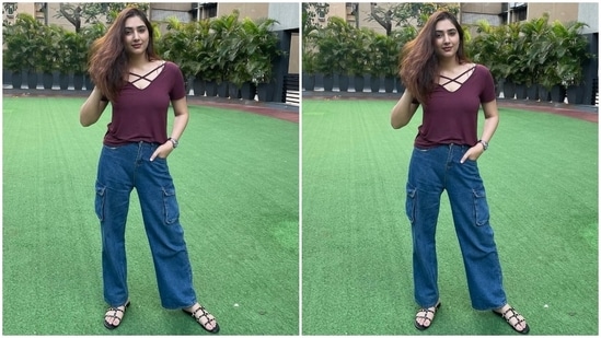 On Tuesday, Disha took to her Instagram page to share several pictures from a photoshoot she did in a garden. The Bade Achhe Lagte Hain 2 actor kept things simple by slipping into a chic ensemble. She captioned the post, "Random."(Instagram/@dishaparmar)