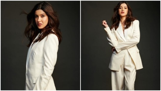 In another Shanaya Kapoor aces the chic look in a white pantsuit. With her hair open, she gave major boss lady vibes.(Instagram/@shanayakapoor02)