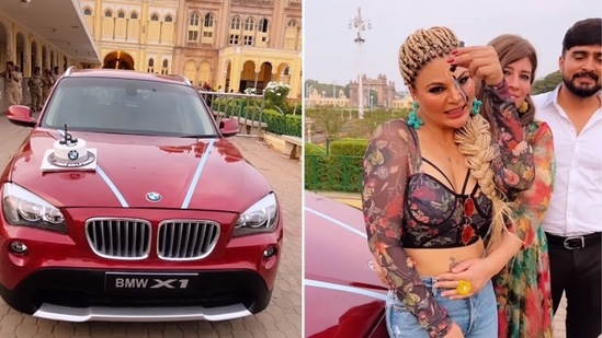 Rakhi Sawant got a BMW from her friends.&nbsp;