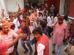 The results take the BJP past the halfway mark in the 100-member UP council. (Deepak Gupta/Hindustan Times)