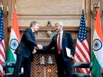 Washington: Secretary of State Antony Blinken shakes hands with Indian External Affairs Minister Dr. S. Jaishankar