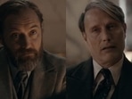 Jude Law and Mads Mikkelsen as Albus Dumbledore and Gellert Grindelwald respectively in Fantastic Beasts: The Secrets of Dumbledore. Jude Law and Mads Mikkelsen as Albus Dumbledore and Gellert Grindelwald respectively in Fantastic Beasts: The Secrets of Dumbledore.