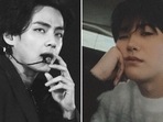 BTS member V and actor Park Hyung-sik. BTS member V and actor Park Hyung-sik.
