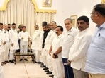 Congress delegation submits letter to Karnataka governor, demanding sacking of state minister KS Eshwarappa over contractor Santosh Patil's death. Congress delegation submits letter to Karnataka governor, demanding sacking of state minister KS Eshwarappa over contractor Santosh Patil's death.