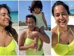 Sameera Reddy in green swimsuit enjoys family time in Maldives, takes a dip in sea with daughter: Watch video Sameera Reddy in green swimsuit enjoys family time in Maldives, takes a dip in sea with daughter: Watch video