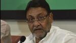 Mumbai, India - Sept. 24, 2019:Congress leader Sachin Sawant and NCP leader Nawab Malik addressing media on the corruption in Shivaji Maharaj Statue project at Congress Office in Mumbai, India, on Tuesday, September 24, 2019. (Photo by Anshuman Poyrekar/ Hindustan Times) (Hindustan Times) Mumbai, India - Sept. 24, 2019:Congress leader Sachin Sawant and NCP leader Nawab Malik addressing media on the corruption in Shivaji Maharaj Statue project at Congress Office in Mumbai, India, on Tuesday, September 24, 2019. (Photo by Anshuman Poyrekar/ Hindustan Times) (Hindustan Times)
