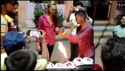 The birthday party in Ambernath that did not go as per plans as a sparkling candle blew up on a 21-year-old man. While his shirt caught fire, his friends extinguished it before it became worse. The man suffered from minor burn injuries. (HT PHOTO)