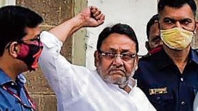 Maharashtra minister Nawab Malik in this file photo is seen after he was arrested. (PTI) Maharashtra minister Nawab Malik in this file photo is seen after he was arrested. (PTI)
