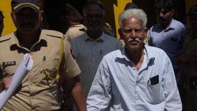 P Varavara Rao who is out on temporary bail since February 2021, had moved high court seeking permanent bail on medical grounds and permission to shift to his native place due to his deteriorating health and high cost of living in Mumbai. (HT PHOTO.) P Varavara Rao who is out on temporary bail since February 2021, had moved high court seeking permanent bail on medical grounds and permission to shift to his native place due to his deteriorating health and high cost of living in Mumbai. (HT PHOTO.)