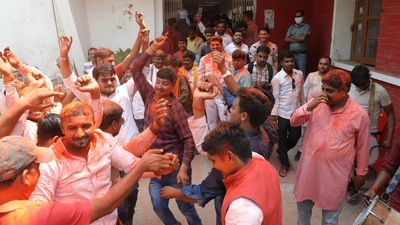 The results take the BJP past the halfway mark in the 100-member UP council. (Deepak Gupta/Hindustan Times) The results take the BJP past the halfway mark in the 100-member UP council. (Deepak Gupta/Hindustan Times)