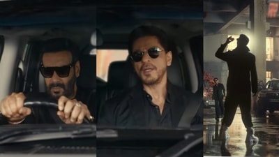 A still from a video shared by Vimal, featuring Ajay Devgn, Shah Rukh Khan, and a third star who appears to be Akshay Kumar. A still from a video shared by Vimal, featuring Ajay Devgn, Shah Rukh Khan, and a third star who appears to be Akshay Kumar.