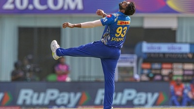 Jasprit Bumrah of Mumbai Indians reacts during Indian Premier League 2022 match against Rajasthan Royals, (PTI) Jasprit Bumrah of Mumbai Indians reacts during Indian Premier League 2022 match against Rajasthan Royals, (PTI)