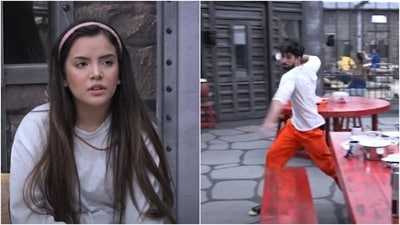 Zeeshan Khan threw stuff around the kitchen following an argument with Azma Fallah on Lock Upp. Zeeshan Khan threw stuff around the kitchen following an argument with Azma Fallah on Lock Upp.
