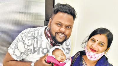 The condition was detected via sonography at a primary nursing home in December 2021, when his mother was in the 24th week of pregnancy (HT File) The condition was detected via sonography at a primary nursing home in December 2021, when his mother was in the 24th week of pregnancy (HT File)