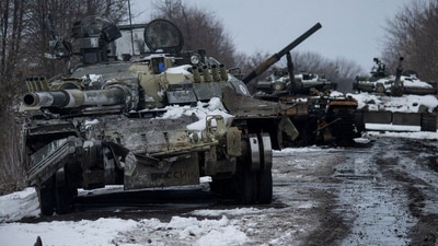 Destroyed Russian Tanks in Ukraine.