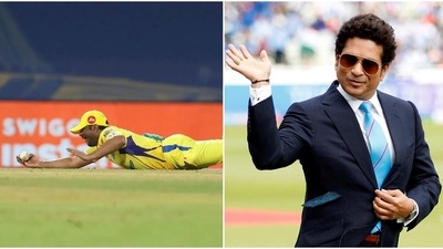 Tendulkar said that RCB may have got closer if they had not lost wickets early. (BCCI) Tendulkar said that RCB may have got closer if they had not lost wickets early. (BCCI)