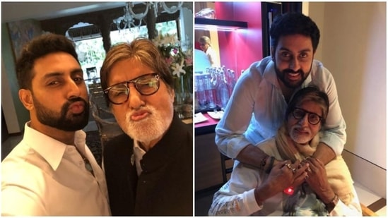 Abhishek Bachchan with his father Amitabh Bachchan.