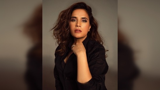 Richa Chadha left the top buttons of her shirt unbuttoned and folded her sleeves for the rough yet sensuous look.(Instagram/@therichachadha)