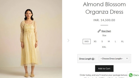 The price of the dress Sonam wore for the maternity photoshoot.(bunastudio.com)
