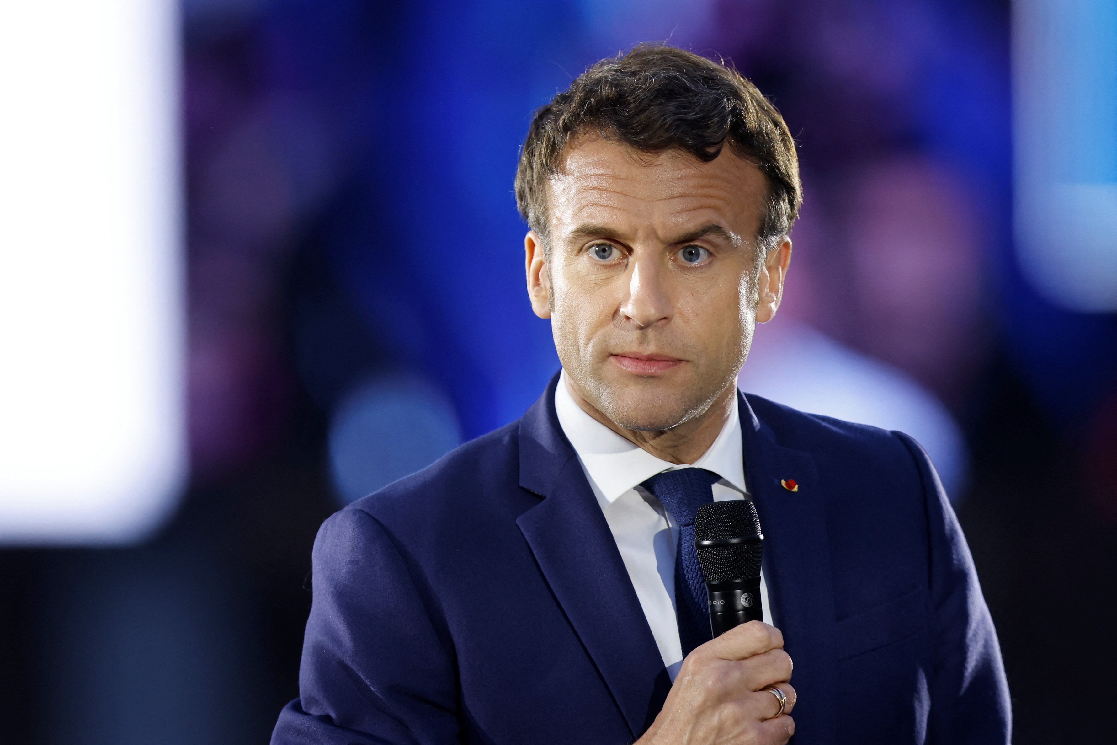 French President Emmanuel Macron said that he is planning to hold talks with Ukrainian President Volodymyr Zelensky and possibly with his Russian counterpart Vladimir Putin soon. (Reuters Photo)