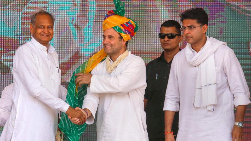 File photo of Rajasthan chief minister Ashok Gehlot with Congress leader Rahul Gandhi and former deputy CM Sachin Pilot. File photo of Rajasthan chief minister Ashok Gehlot with Congress leader Rahul Gandhi and former deputy CM Sachin Pilot.