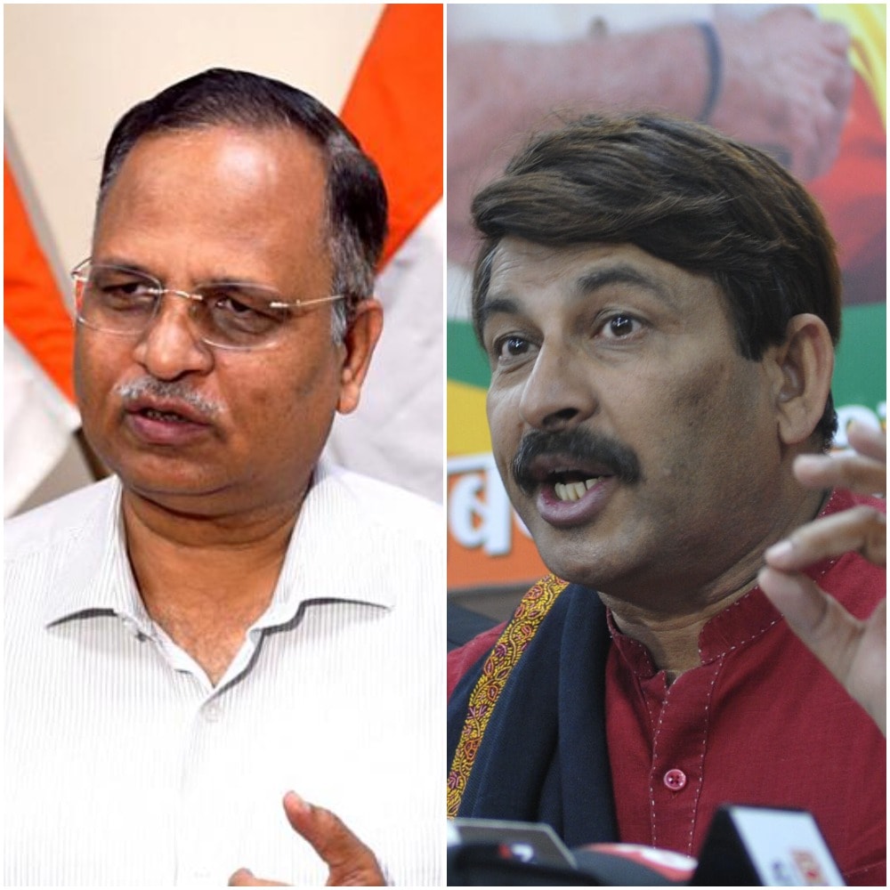 On Tuesday, Delhi water minister Satyendar Jain (left) and BJP MP Manoj Tiwari (right) had on taken potshots at each other on Twitter over the latter's visit to the Sonia Vihar underground reservoir.&nbsp;