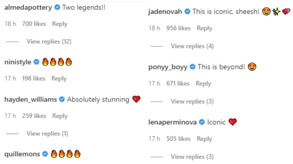 Comments on the post Rihanna shared. Comments on the post Rihanna shared. 
