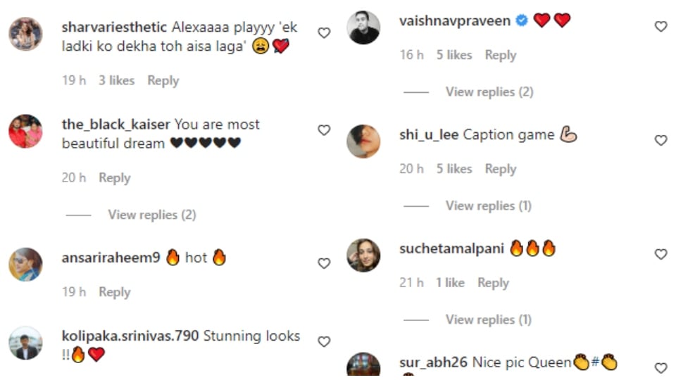 Comments on the post shared by Sharvari. Comments on the post shared by Sharvari. 