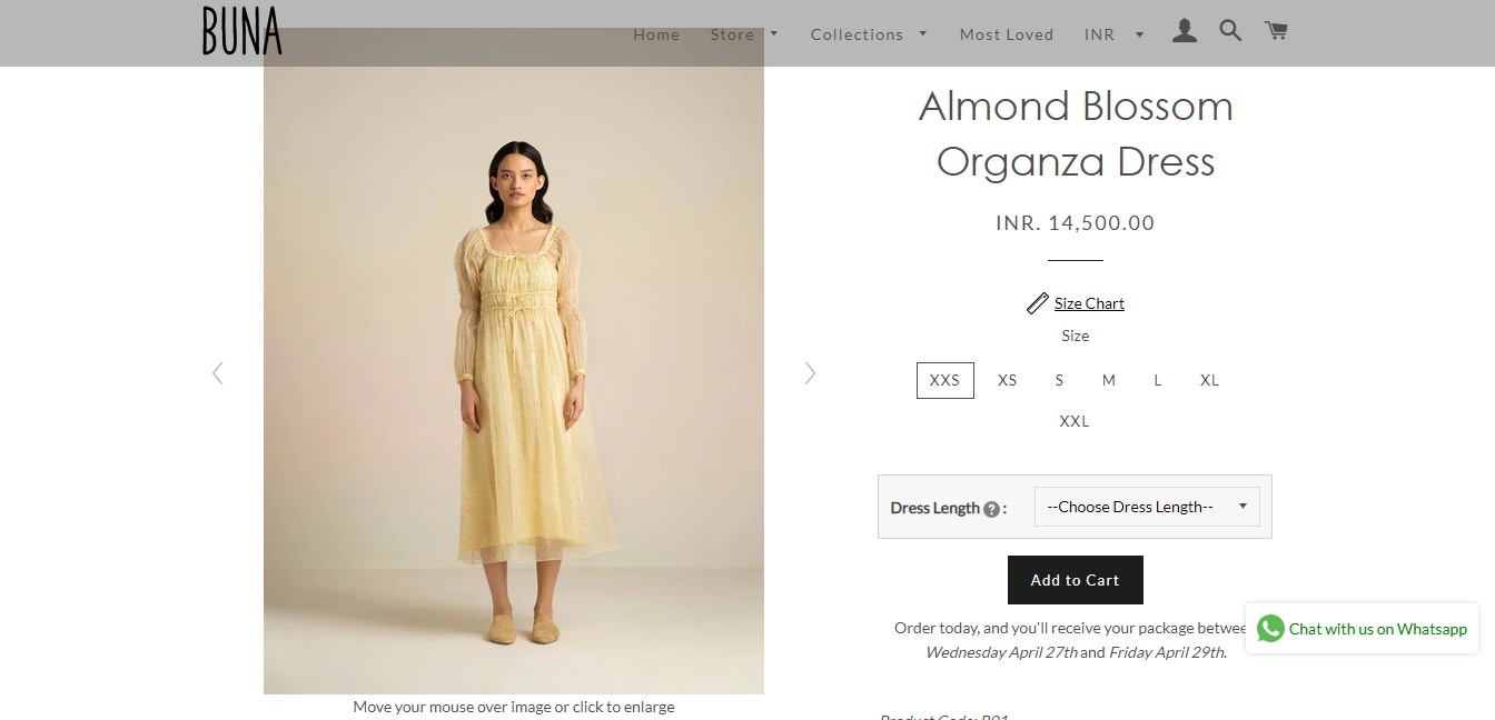 The price of the dress Sonam wore for the maternity photoshoot. (bunastudio.com)