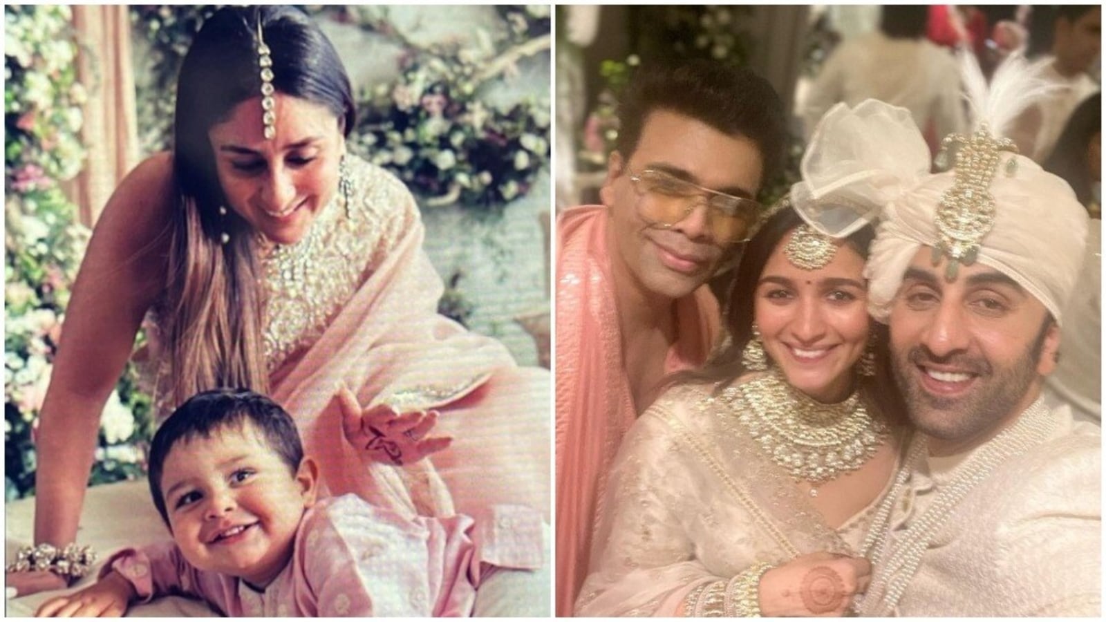 Inside pics from Ranbir Kapoor, Alia Bhatt wedding: Kareena Kapoor poses  with Jeh, Karan Johar clicks selfie with couple - Hindustan Times