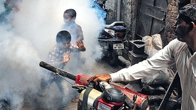 &nbsp;The civic body plans to deploy 20 such ULV cold fogging machines this year, another senior public health official explained. (Sonu Mehta/ HT Photo)