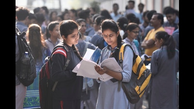 The decision also comes at a time when school-leaving board exams will no longer be factored in for admissions to all central and several state universities. (Burhaan Kinu/HT PHOTO)