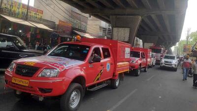 National Fire Service Week kicked off with a road show in Ludhiana. (Gurpreet Singh/HT) National Fire Service Week kicked off with a road show in Ludhiana. (Gurpreet Singh/HT)