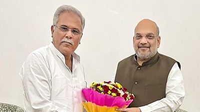 Chhattisgarh chief minister Bhupesh Baghel met union home minister Amit Shah in New Delhi (PTI) Chhattisgarh chief minister Bhupesh Baghel met union home minister Amit Shah in New Delhi (PTI)