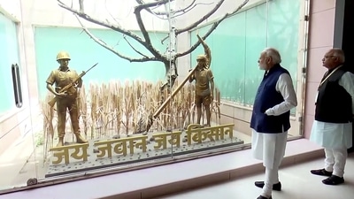 Prime Minister Narendra Modi during the inauguration of Pradhanmantri Sangrahalaya, a museum showcasing the lives and contributions of the 14 former Prime Ministers of India, in New Delhi on Thursday. (ANI) Prime Minister Narendra Modi during the inauguration of Pradhanmantri Sangrahalaya, a museum showcasing the lives and contributions of the 14 former Prime Ministers of India, in New Delhi on Thursday. (ANI)