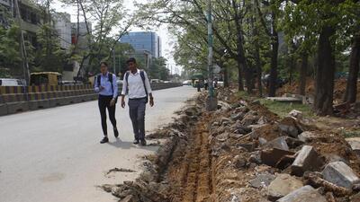 Gurugram, India- June 19, 2019: No progress on widening of three roads in Udyog Vihar by GMDA since February when ground breaking ceremony was done. Monsoon at door, the industry owners of Udyog Vihar are unhappy and mulling to meet GMDA CEO. Three roads are to be widened with better traffic movement between expressway and Old Delhi road connected by the three roads, in Gurugram, India, on Wednesday, June 19, 2019. (Photo by Yogendra Kumar/Hindustan Times) **To go Dhananjay Jha's story (Yogendra Kumar/HT PHOTO) Gurugram, India- June 19, 2019: No progress on widening of three roads in Udyog Vihar by GMDA since February when ground breaking ceremony was done. Monsoon at door, the industry owners of Udyog Vihar are unhappy and mulling to meet GMDA CEO. Three roads are to be widened with better traffic movement between expressway and Old Delhi road connected by the three roads, in Gurugram, India, on Wednesday, June 19, 2019. (Photo by Yogendra Kumar/Hindustan Times) **To go Dhananjay Jha's story (Yogendra Kumar/HT PHOTO)