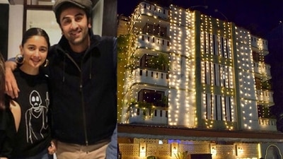 Alia Bhatt's house in Juhu decked up for her wedding. Alia Bhatt's house in Juhu decked up for her wedding. 