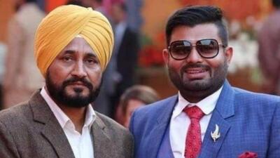 Former Punjab chief minister Charanjit Singh Channi with his nephew, Bhupinder Singh Honey (right), who was arrested on February 3 and is in judicial custody after the ED recovered ₹10 crore during raids in Ludhiana and Mohali in the illegal sand mining case. (HT file photo) Former Punjab chief minister Charanjit Singh Channi with his nephew, Bhupinder Singh Honey (right), who was arrested on February 3 and is in judicial custody after the ED recovered ₹10 crore during raids in Ludhiana and Mohali in the illegal sand mining case. (HT file photo)