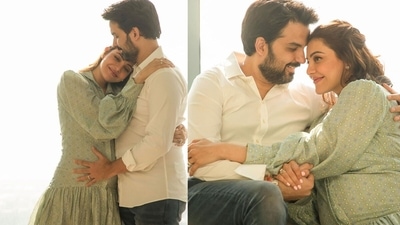 Kajal Aggarwal with husband Gautam Kitchlu. Kajal Aggarwal with husband Gautam Kitchlu. 