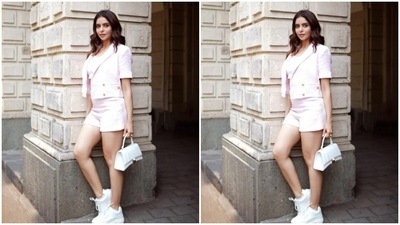 Aamna, for her day out with the sun, picked a summer-friendly co-ord set. (Instagram/@aamnasharifofficial)