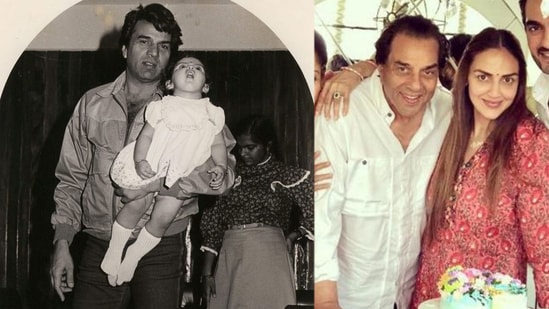 Esha Deol shared a throwback picture with her father Dharmendra on Instagram and added a sweet caption.&nbsp;